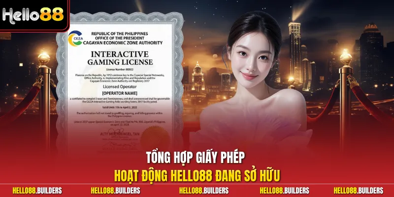 Tổng hợp giấy phép hoạt động Hello88 đang sở hữu